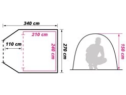 Obelink Shelter 4 CoolDark Koepeltent -Buiten Kamperen obelink shelter 4 cooldark floor plan ecommerce f6e0